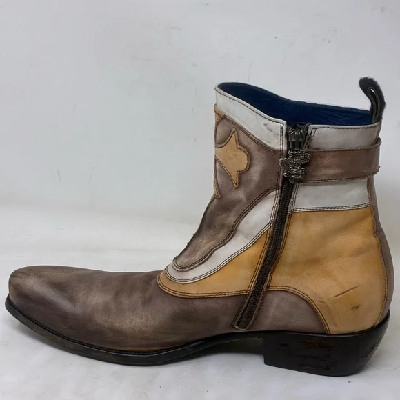 Mark Nason Distressed Tan and Cream Western Boots 67584